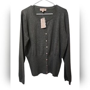 SWEATER NWT Women's Philosophy button-up  XXL Gray long sleeves